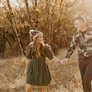Dark Green Flowy Dress!